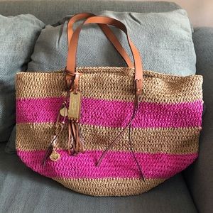 NWOT Lauren Ralph Lauren Crochet Tote